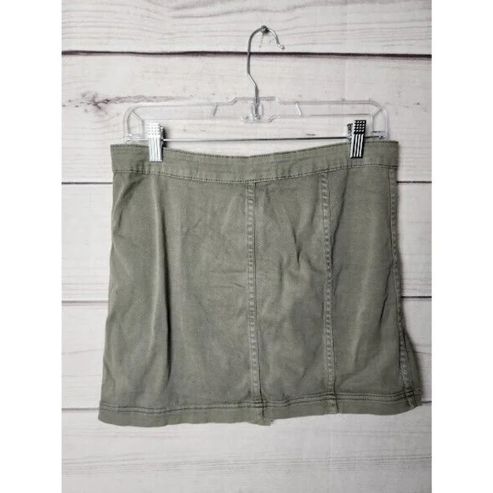 Altar'd State Women's Green Denim‎ A Line Mini Skirt Size L